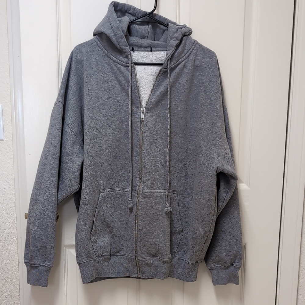Brandy Melville Gray Zip-Up Hoodie